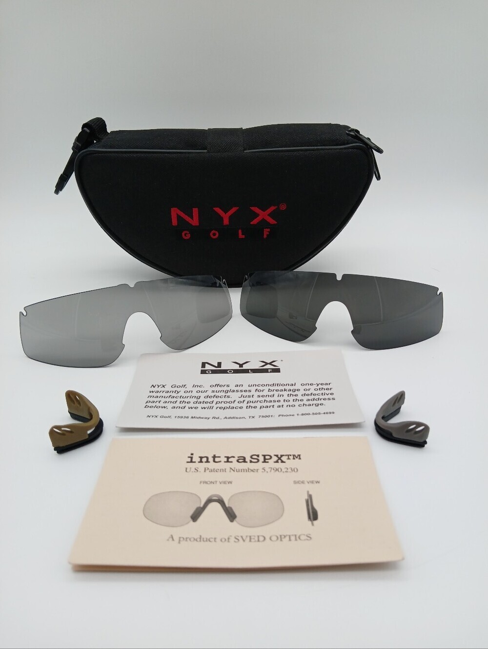 NYX Golf Sunglasses Lens Replacements With Case Classic Competition Style